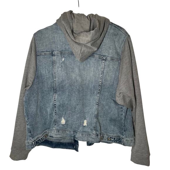Torrid Women's Denim and Fleece Hooded Trucker Jacket Size 3 - Picture 4 of 7